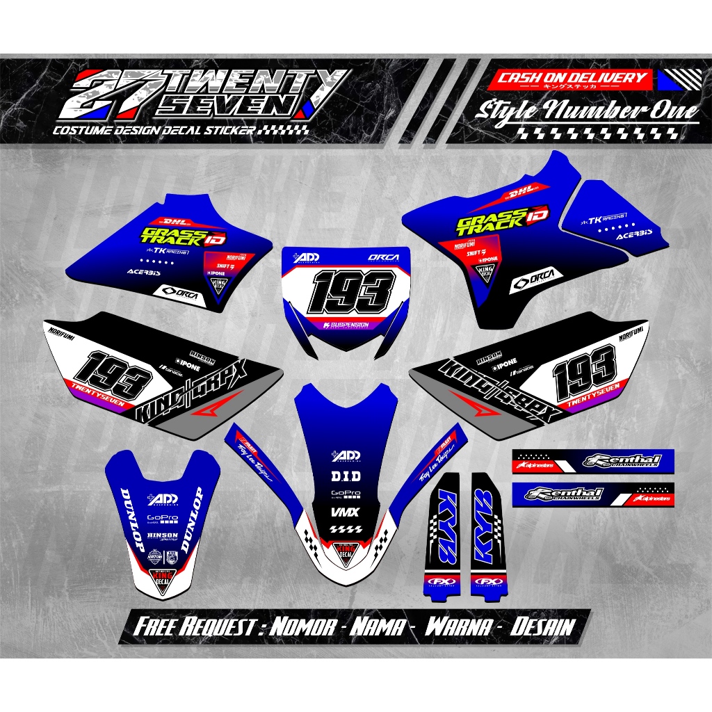 DECAL YZ 85 NEW FULL BODY - STICKER YZ 85 NEW - DECAL GTX STICKER RBT ...