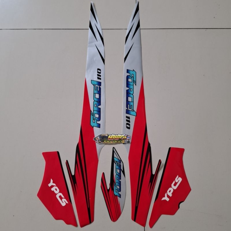 MERAH Yamaha force one 1 110 1994 red silver striping, standard quality ...