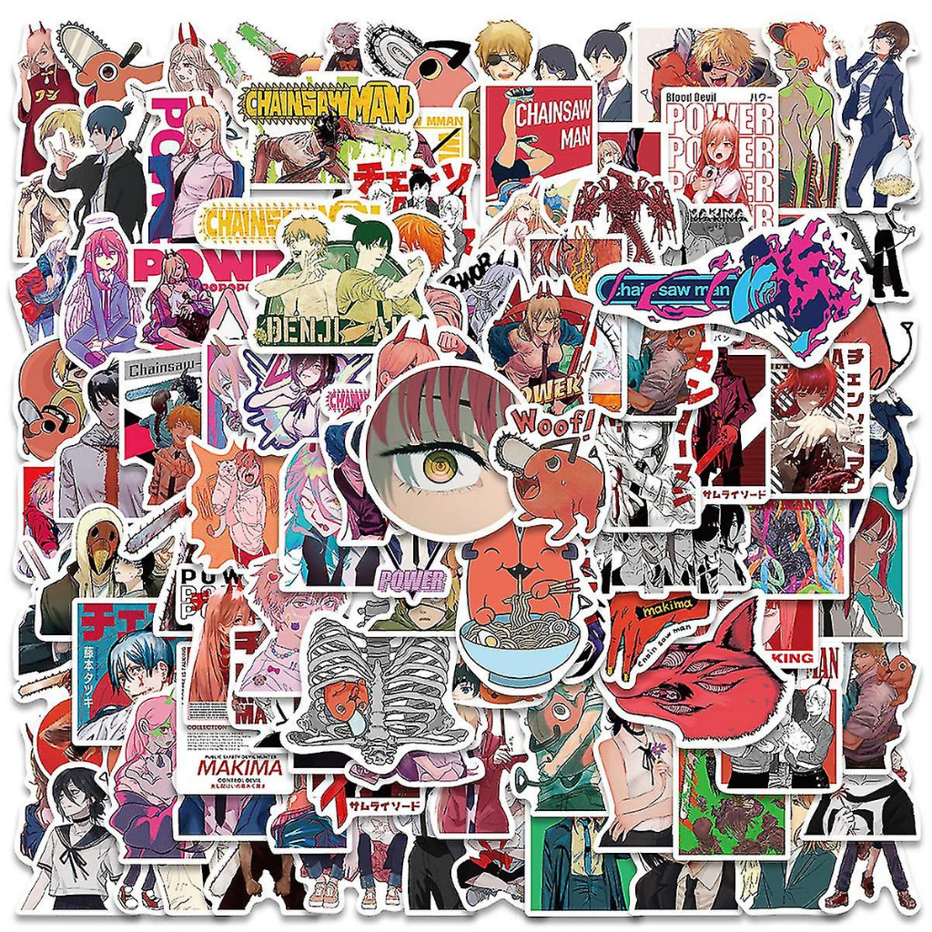 (40 Pcs) Anime Stickers/ Glossy Chainsaw Man Stickers/ Chainsaw Sticker ...