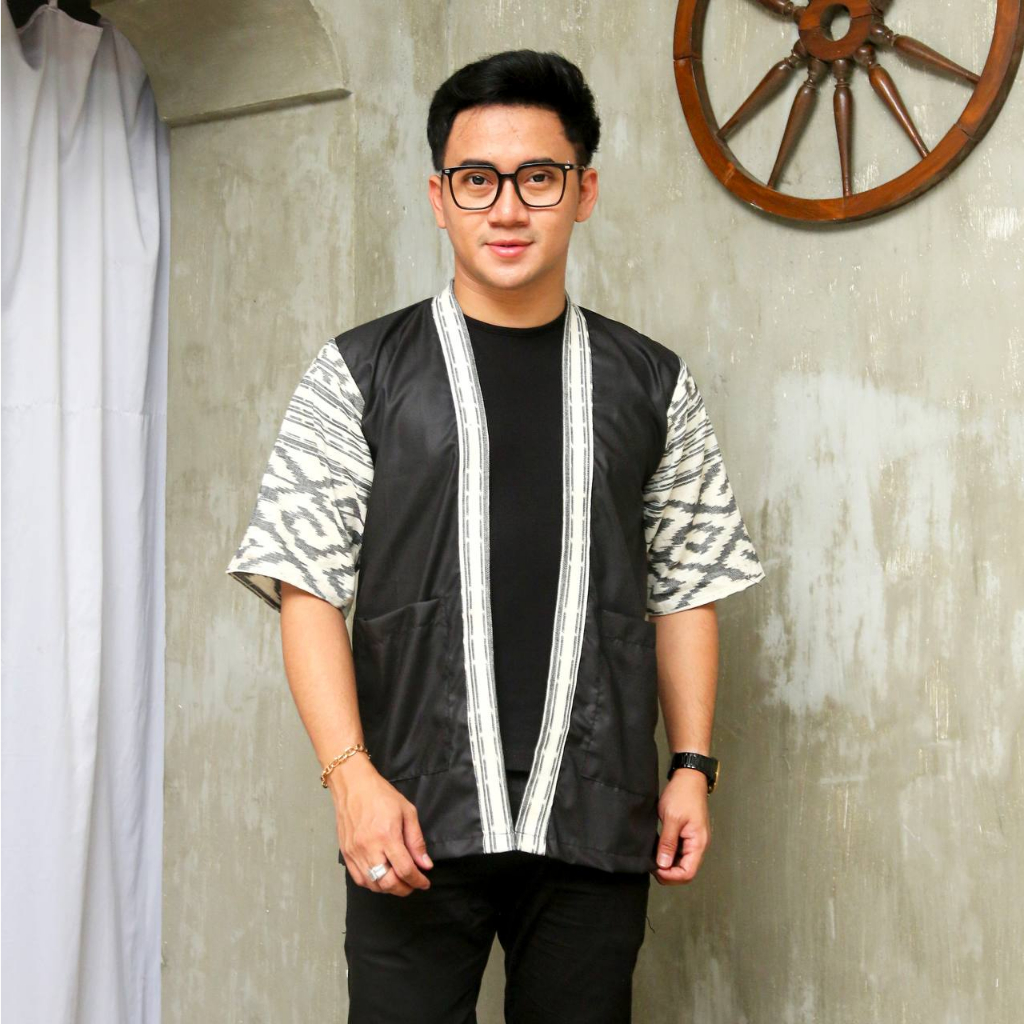Granito.id Men's outer kimono Ethnic Weaving jepara sumba lombok