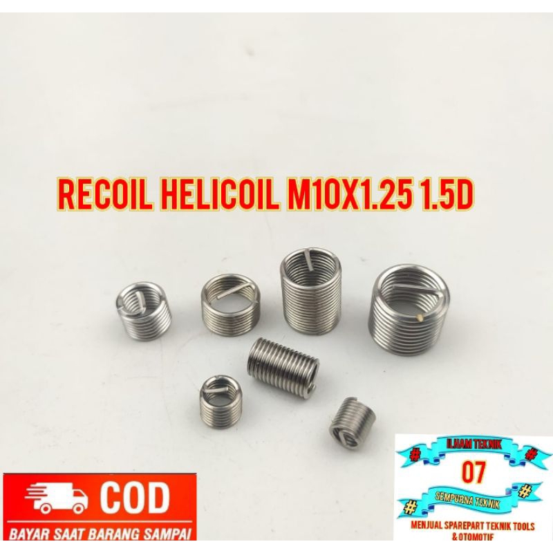 Recoil helicoil m10x1.25 1.5d For Automotive 14 Key Bolt Repair