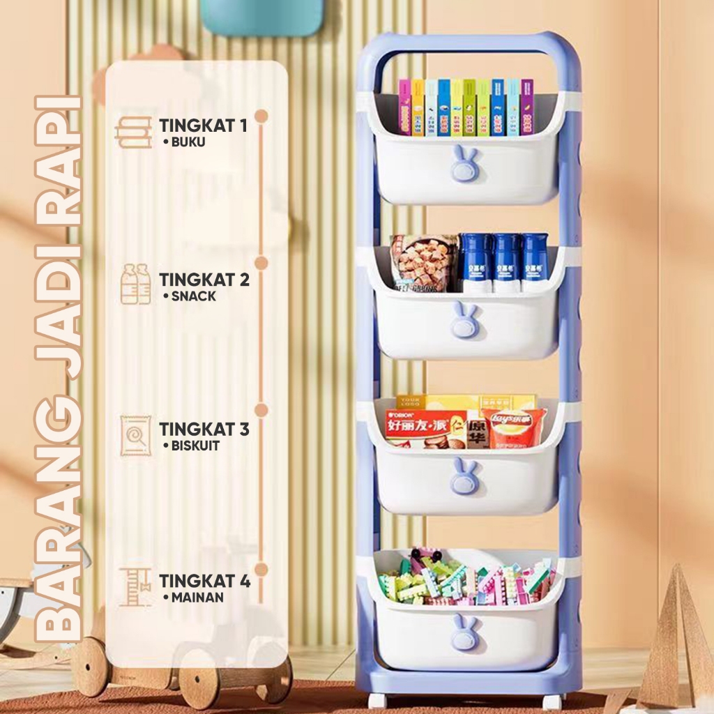 Gogobuy 4level Multipurpose Stacking Wheel Rack/Children's Stacking