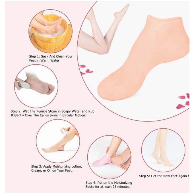 1pair Moisturizing Socks, Gel Moisturizing Socks, Anti-Slip