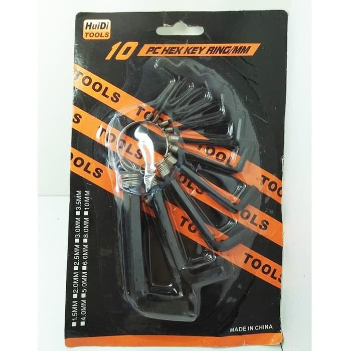 L Key Set Hex Key Ring 10 in 1 Fullset L 1 2 3 4 5 6 7 8 9 10 mm Tools ...