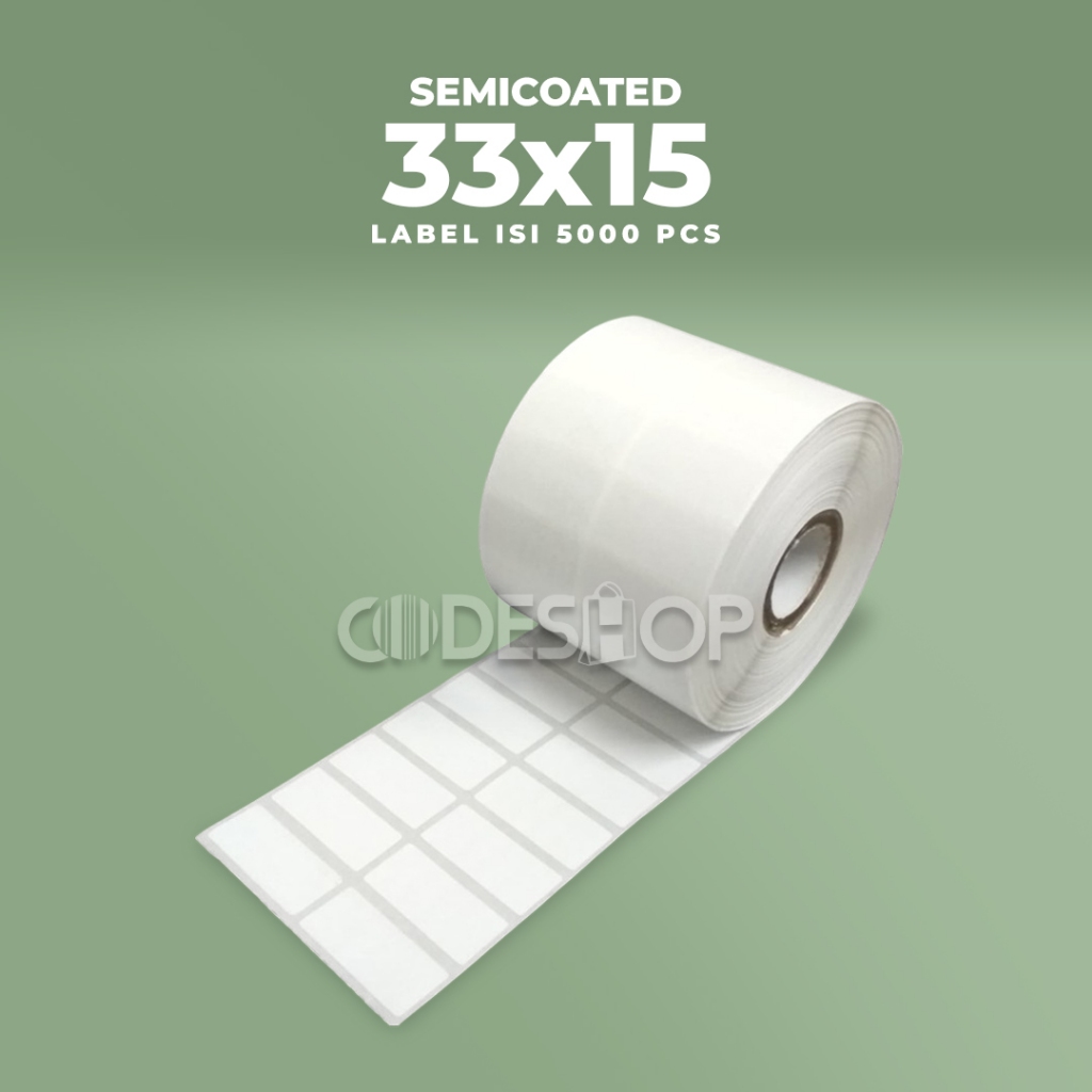 Semicoated Label 33x15 mm Honeywell SATO Zebra Barcode Printer Sticker ...