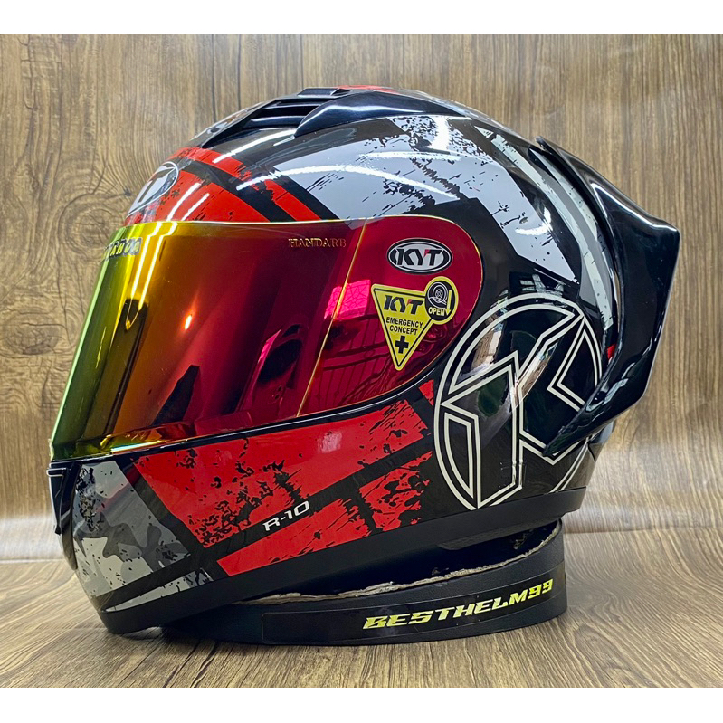 Helmet KYT R10 3 RED Package VISOR IRIDIUM I SPOILER 3D BIG I KYT