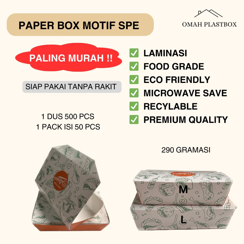 PUTIH White Paper Lunch Box with SPE Motif, sizes M and L | Shopee Malaysia