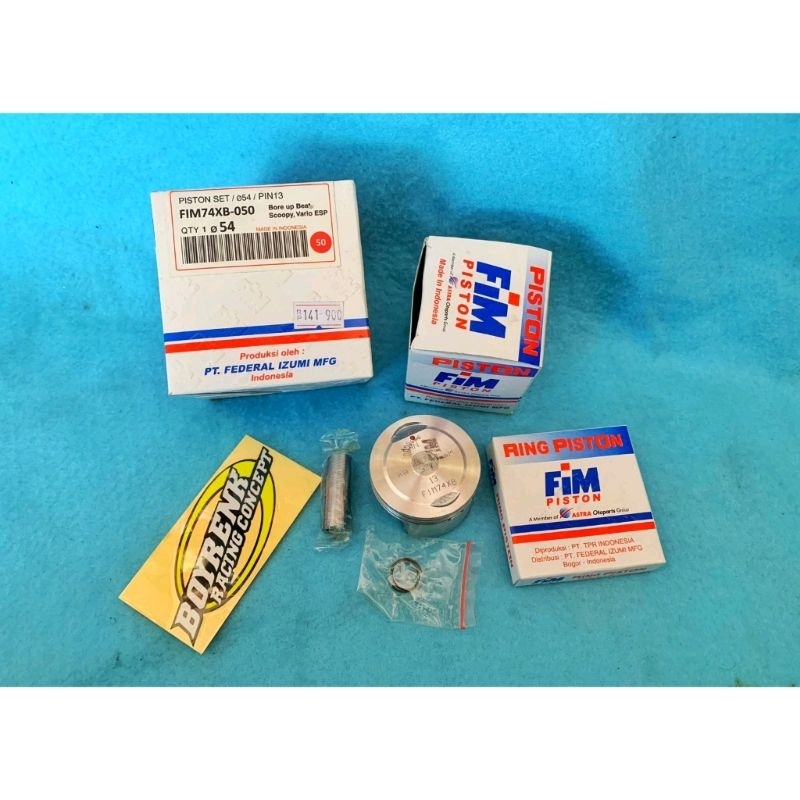 Piston KIT Fuse FIM 74XB BEAT Mirrorless ESP K44 BORE UP 130 53.5 54 54