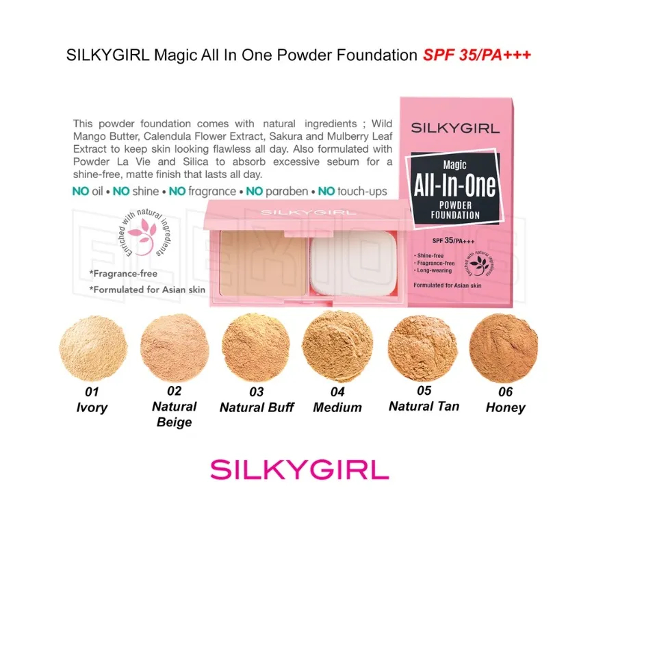 Silkygirl Magic All In One Powder Foundation SPF 35 9g Shopee Malaysia