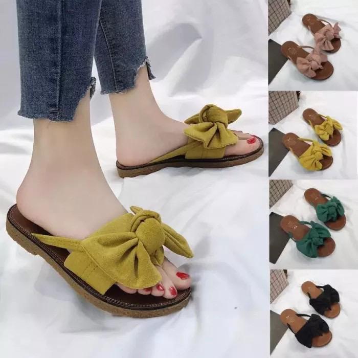 Beautiful WOMEN'S SANDALS WITH RIBBON CLIPS | Shopee Malaysia