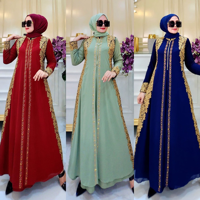 Rina BUSANA -- Latest Luxury Turkish Abaya Gamis 2023 - Colorful Abaya ...
