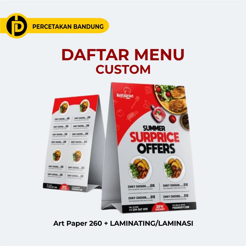 Print Tent Card Art CUSTOM/ Print Table Menu | Shopee Malaysia