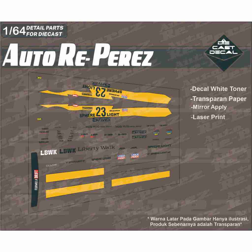 [WHITE Toner] DECAL HOTWHEELS WHITE TONER AUTOREPEREZ - LIVERY R35 LBWK ...
