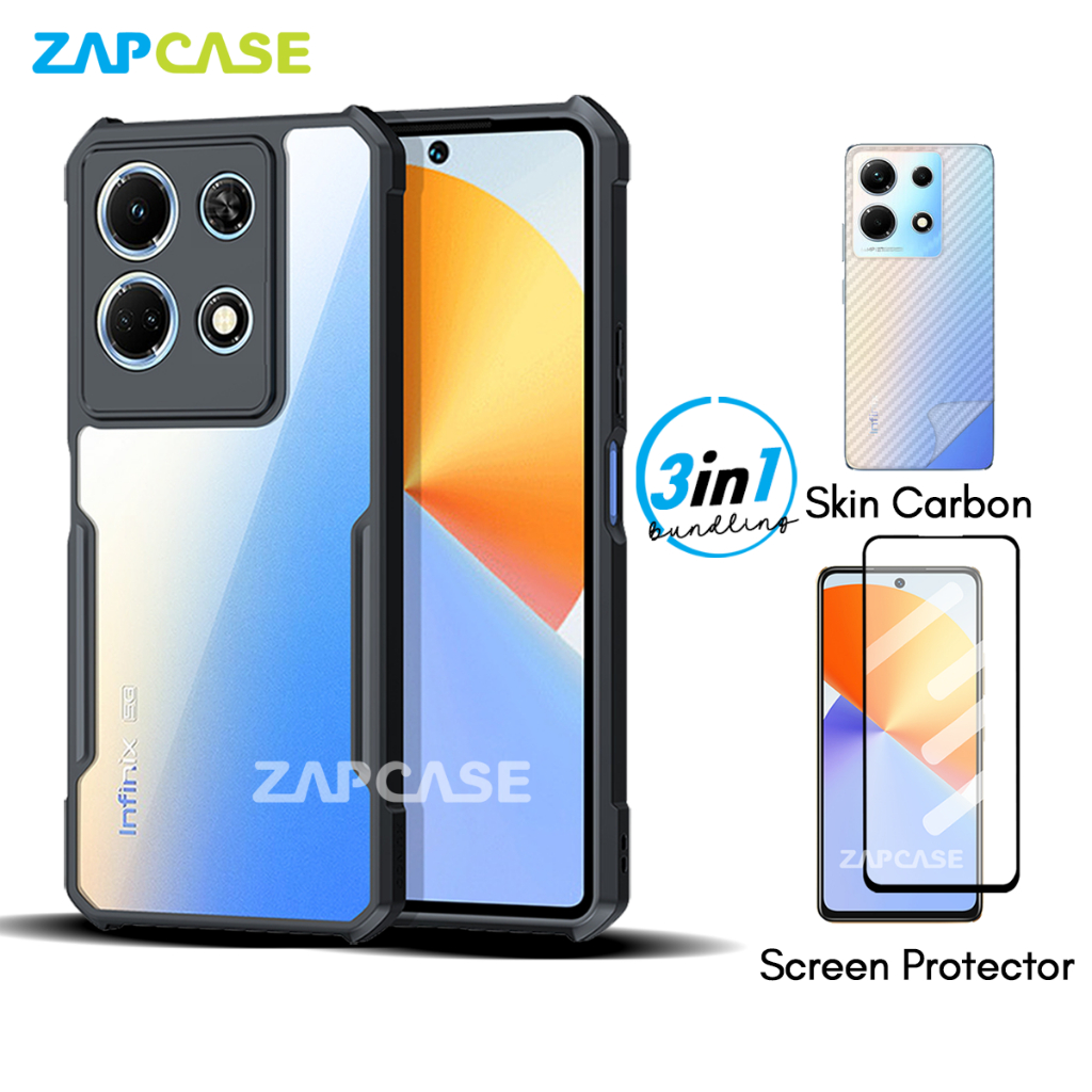 3in1 Case Infinix Note 30 Pro Armor Fushion Casing Free Tempered Glass ...