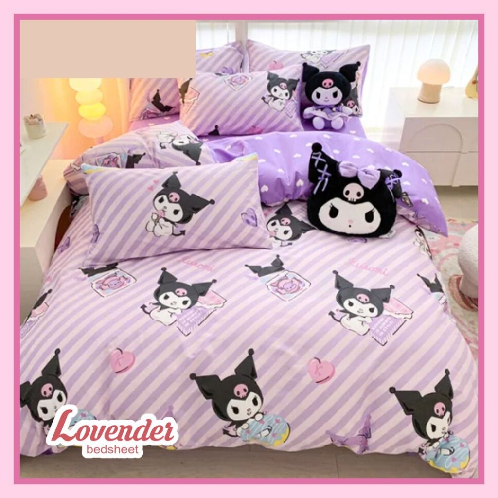 KATUN UNGU Bed Sheet/TAIWAN Cotton Bed Sheet/CVC Smooth sanrio kuromi ...