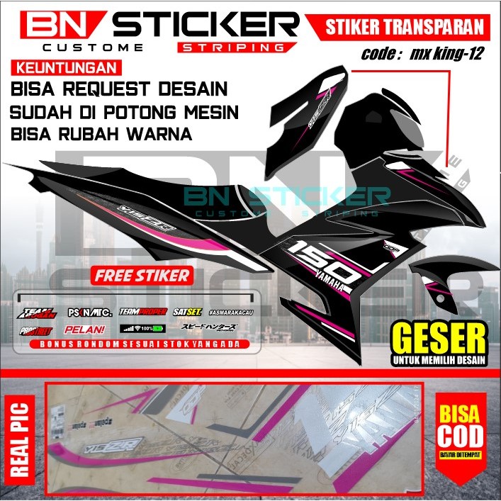 PUTIH Mx KING STRIPING Sticker MX KING 150 STRIPING MX KING Transparent STRIPING MX KING