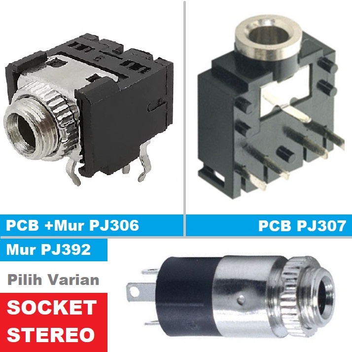 Socket 3.5mm Stereo Audio Headphone Socket Jack Connector Panel + PCB ...