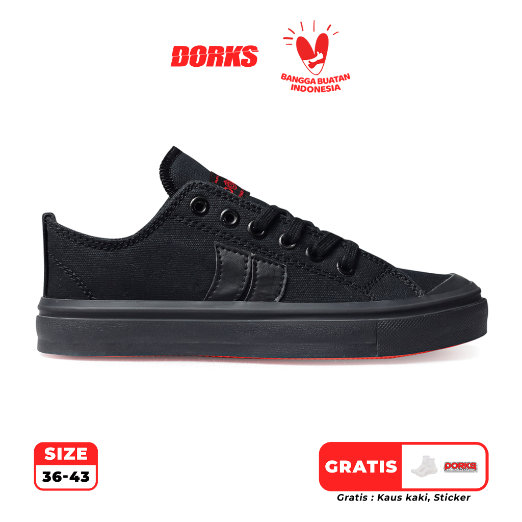 Dorks - Classic Low Full Black Shoes Sneakers Casual Men Women | Shopee ...