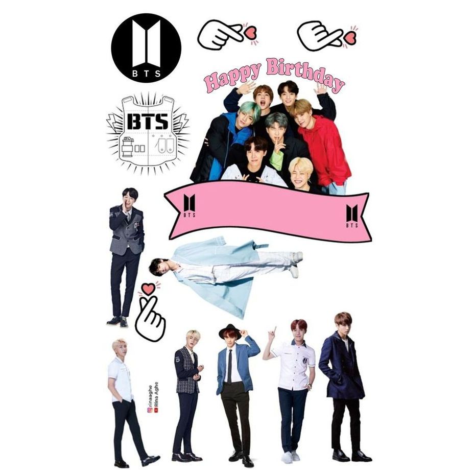 Bts Topper Cake Happy Birthday Can Request Name And Age/Topper BTS Cake ...
