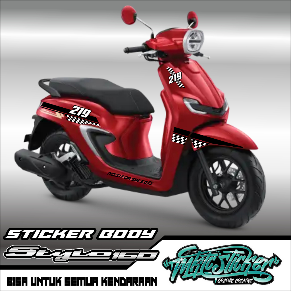 Sticker VARIATIONS HONDA STYLO 160 MODIF RACING START FLAG AND NUMBER ...