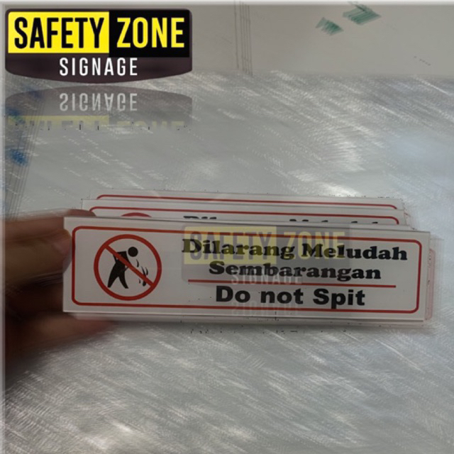 Acrylic Sign Prohibited from spit carelessly/do not spit | Shopee Malaysia