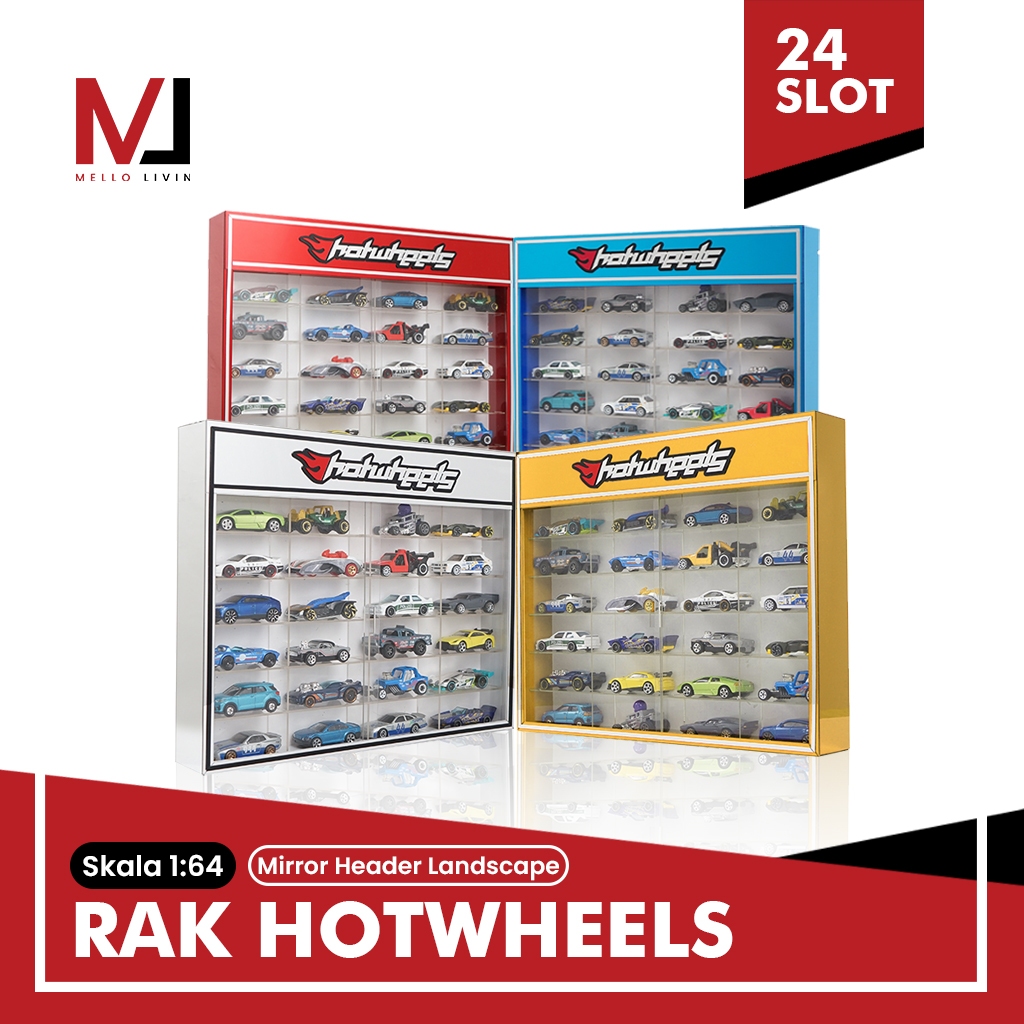 LANDSCAPE HEADER HOTWHEELS RACK CONTENTS 24 SLOTS ACRYLIC MIRROR ...