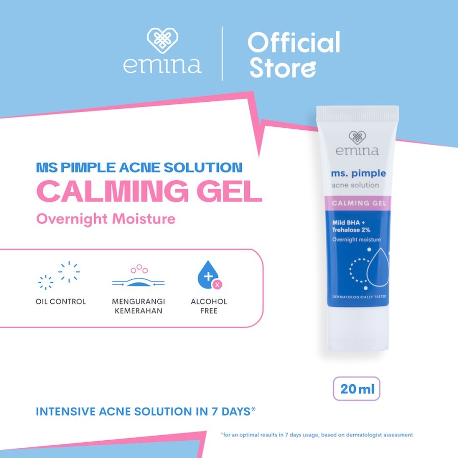 Emina Ms. Pimple Acne Solution Calming Gel 20ml - Night Moisturizer ...