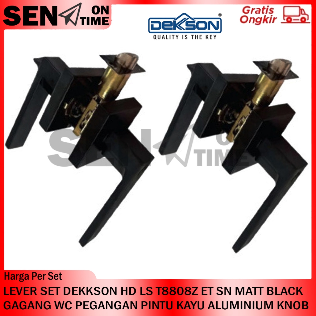 Hitam Kayu Lever Set Dekkson Hd Ls T8808z Et Sn Matt Black Wc Handle 