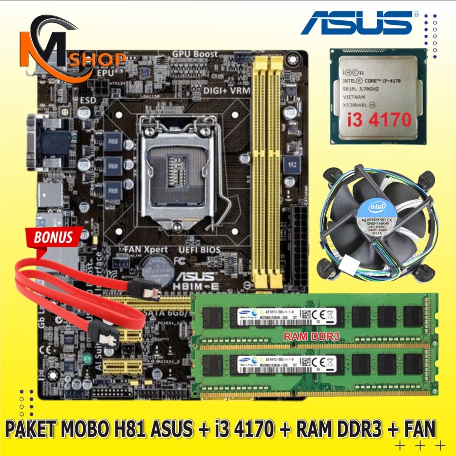 Mainboard Package Mobo Motherboard Intel H81 Asus Lga 1150+processor 