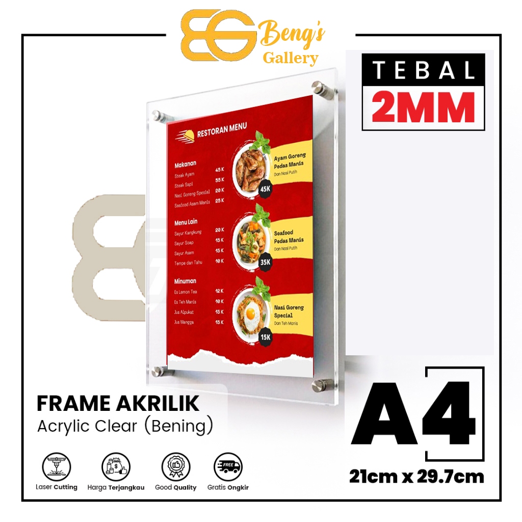 Acrylic Poster Display Frame Wall Menu - A4 Size | Shopee Malaysia