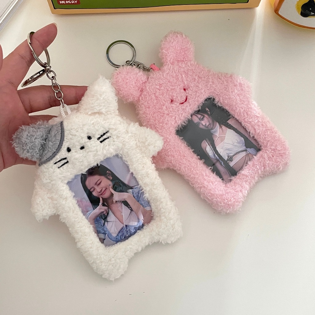 3inch Plush Photocard Rabbit Cat / BTS PC Holder / ID Holder / Lanyard ...