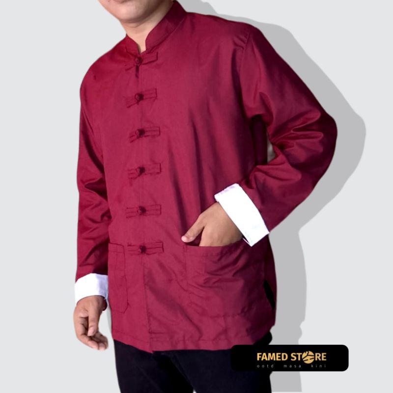 KEMEJA Cheongsam shirt / IP Man shirt / Men's long sleeve Koko | Shopee ...