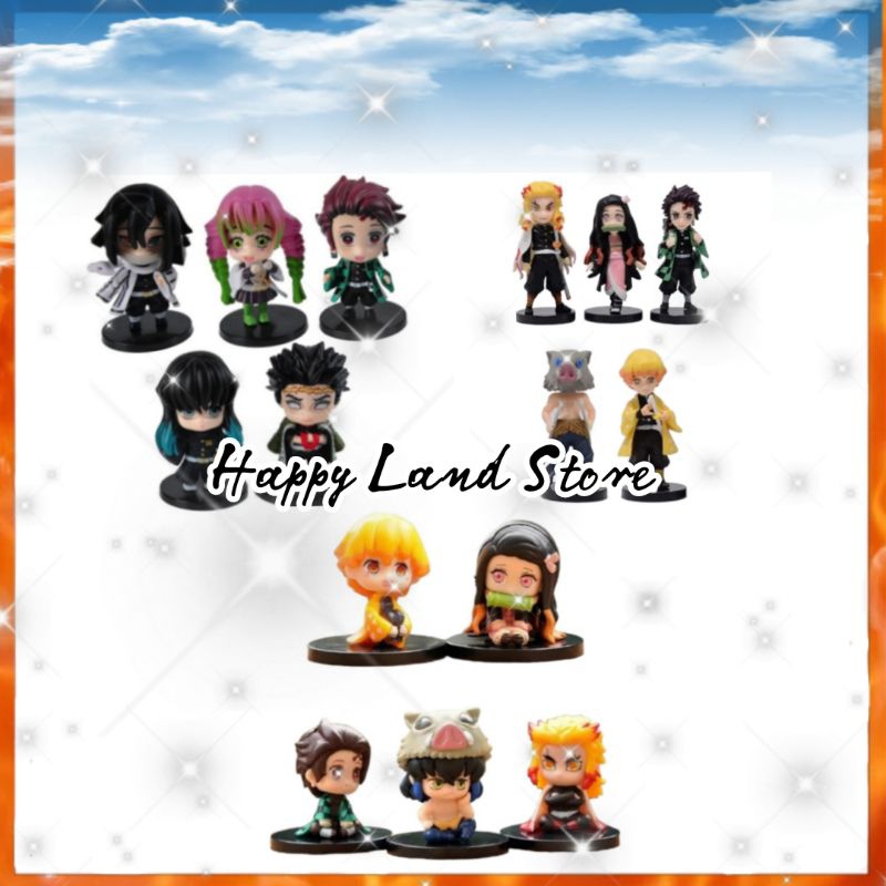 Action Figure Set 5 Anime Demon Slayer Kamado Tanjirou Nezuko Zenitsu ...