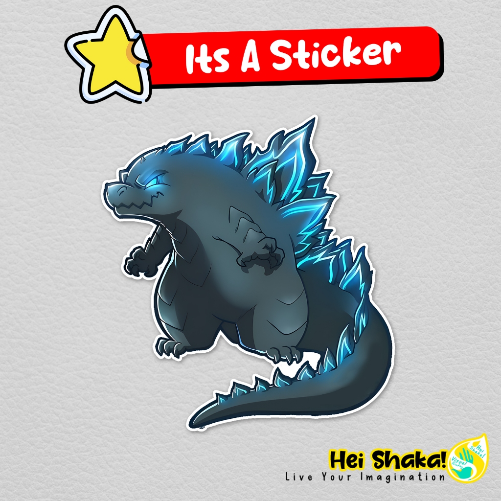 Chibi BadAss Godzilla Sticker kaiju Monster Sticker Waterproof Vinyl ...
