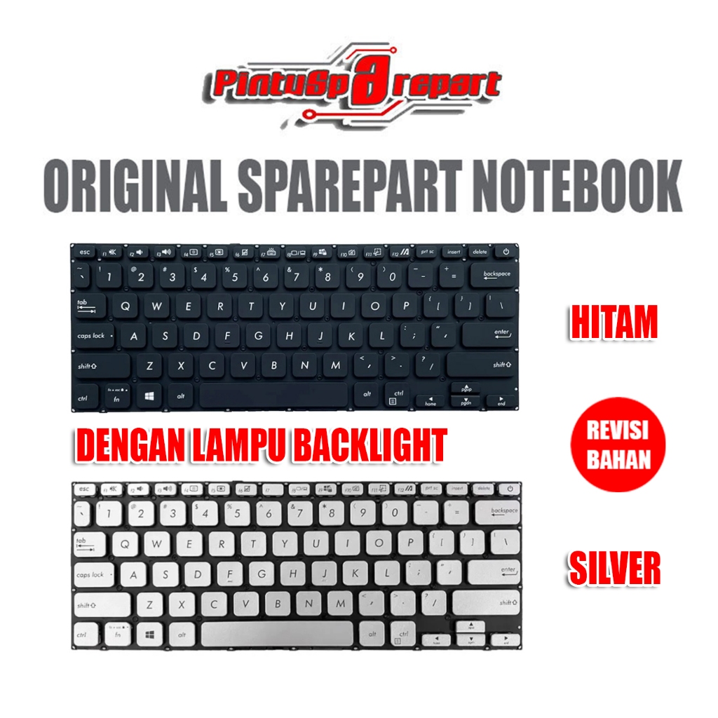 Hitam Genuine Parts Original Laptop Keyboard Asus Vivobook A409 X409 X409l X409f A420 M409 8646