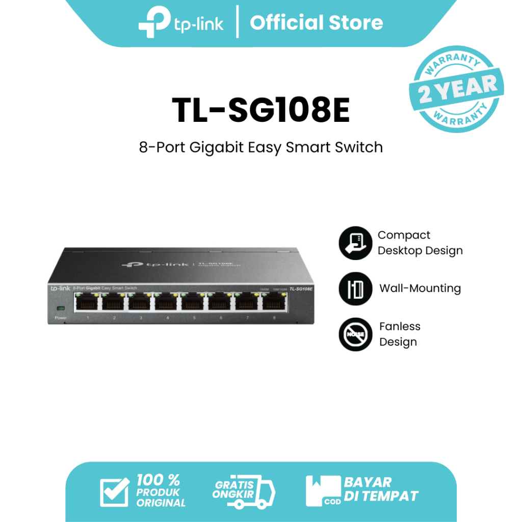 Tp-link TL-SG108E 8 Port Gigabit Switch Easy Smart Managed Plug & Play ...
