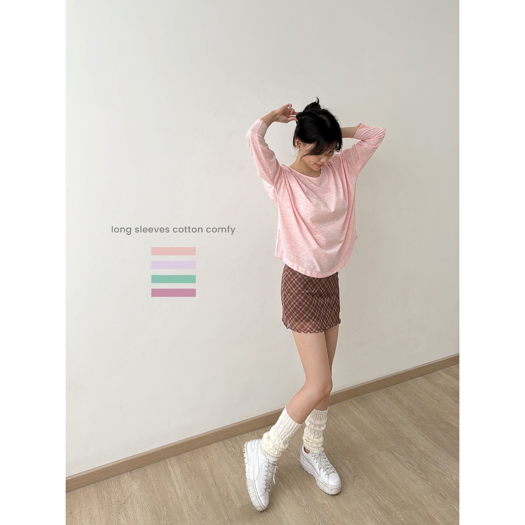 T-0336 Top Long Sleeve Pattern Comfy | Shopee Malaysia