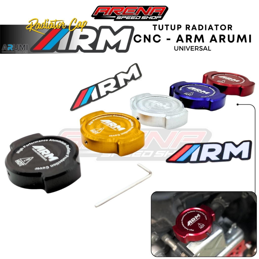 Arm Arumi Radiator Cap CNC Universal - NMAX AEROX PCX VARIO CBR ...