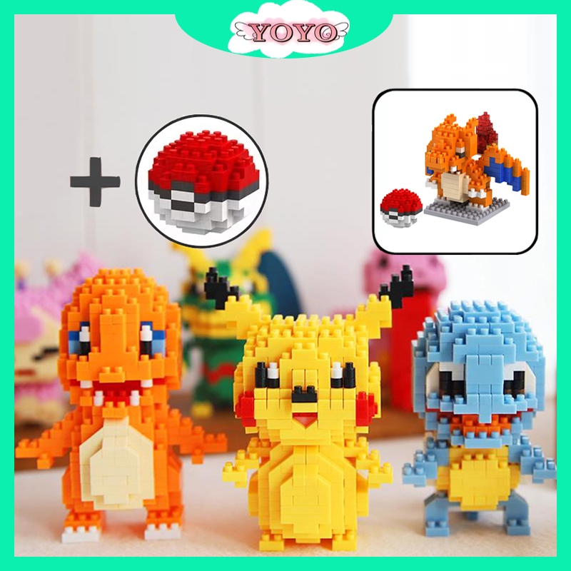 YOYO Nano Block Toys DIY Pokémon Series Mini Block Bricks Toys Pikachu ...