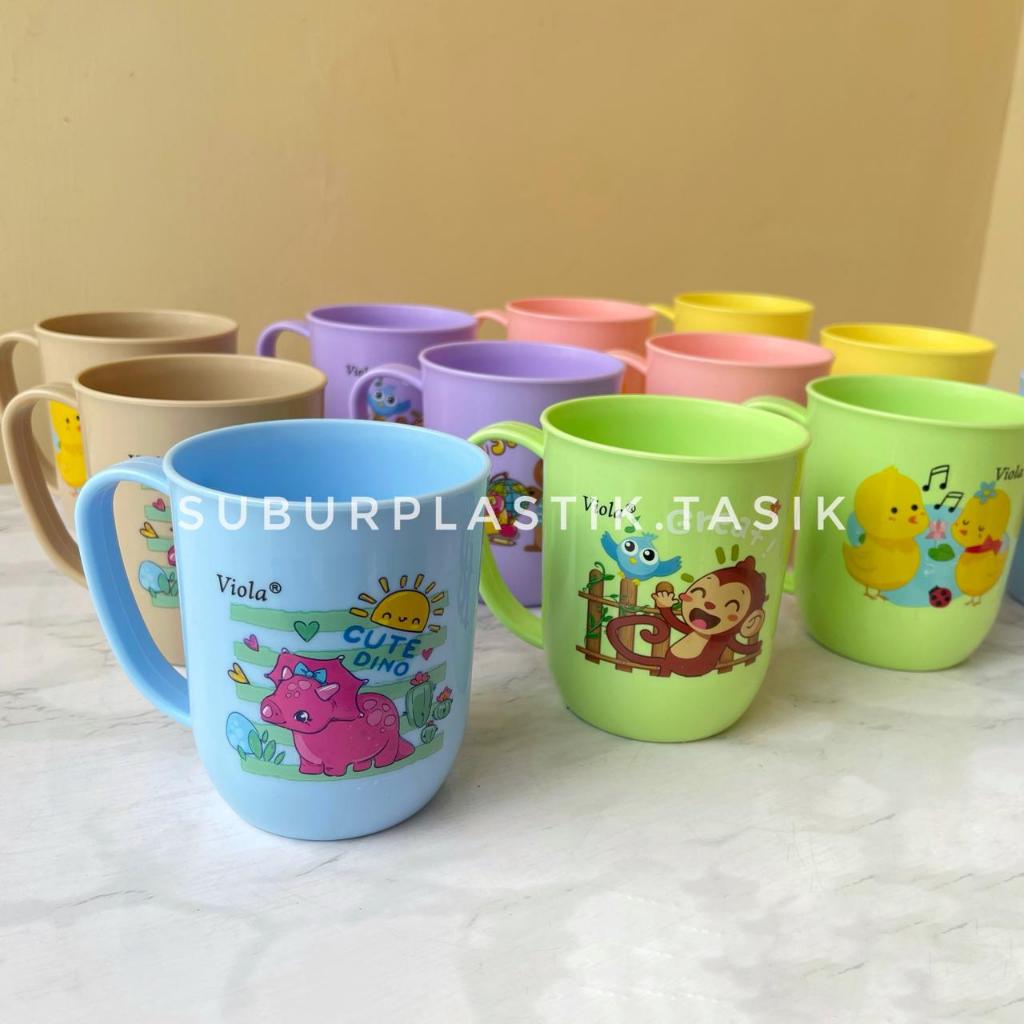 Dozen] Kaori Plastic Drinking Cups Heat Resistant Handle Cup