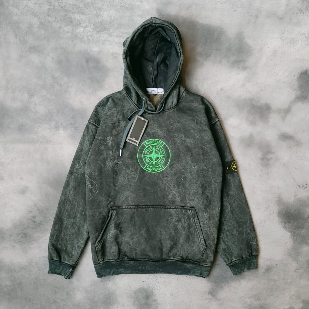 Jacket hoodie stone iland x supreme Sweater hoodie patch Embroidery hoodie Men Women washing Jacket hoodie distro full lable and tagg Shopee Malaysia