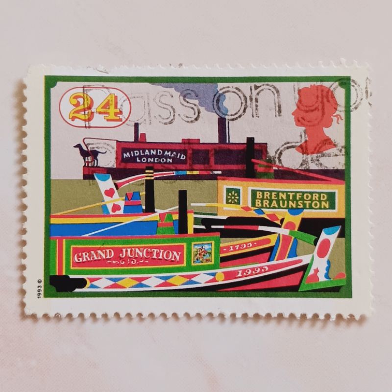 (AD) British Stamps Britania Raya 1993 Inland Waterways - Midland Maid ...