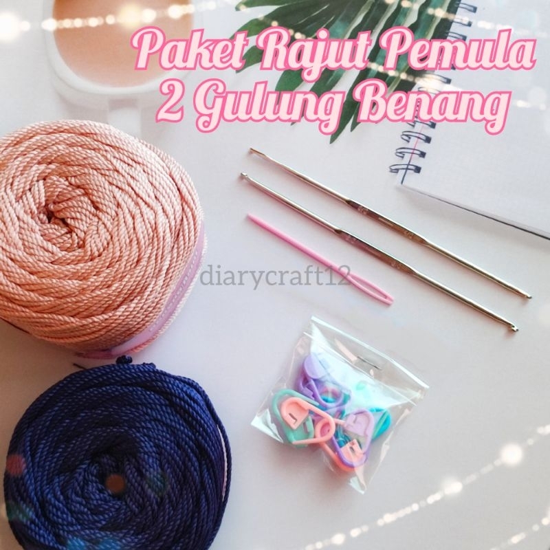 Beginner Knitting Package + Shiny Poly Yarn - Crochet Starter Kit ...