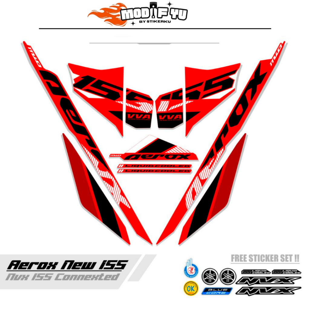 Striping AEROX 155 NEW CONNECTED MOTIF 9 / COMBO COLOR / NVX 155 ...