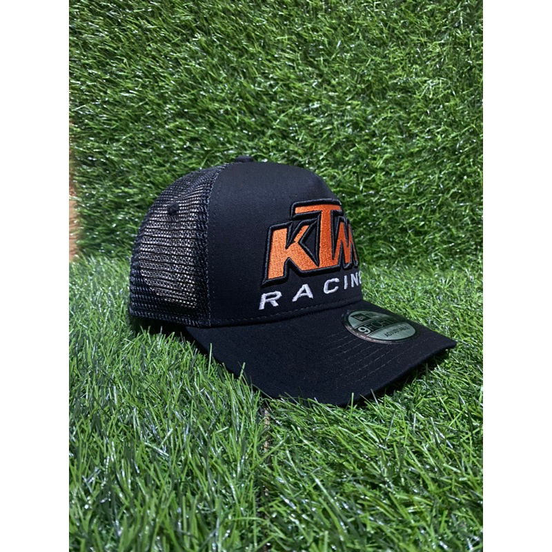 Premium Black Trucker Hat with KTM Racing Orange Logo for Men and Women ...