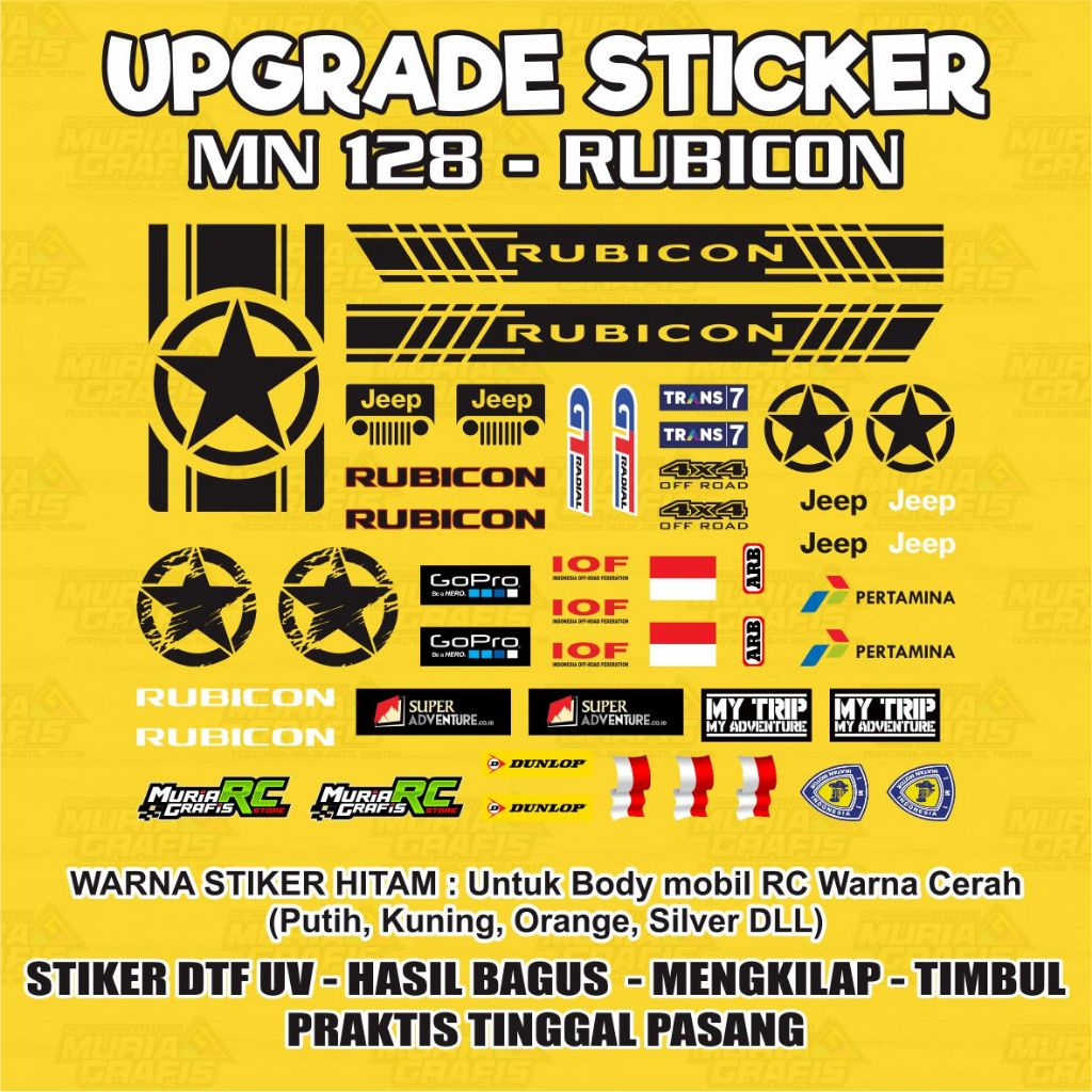 Upgrade MN 128 RUBICON RC CAR STICKER | Shopee Malaysia