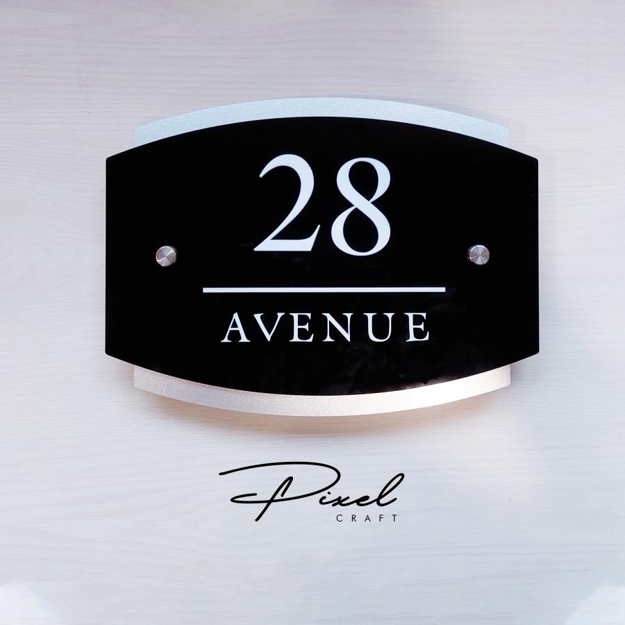 Premium Acrylic Vintage House Number Laser Cut 3 layers + Cut Stickers ...
