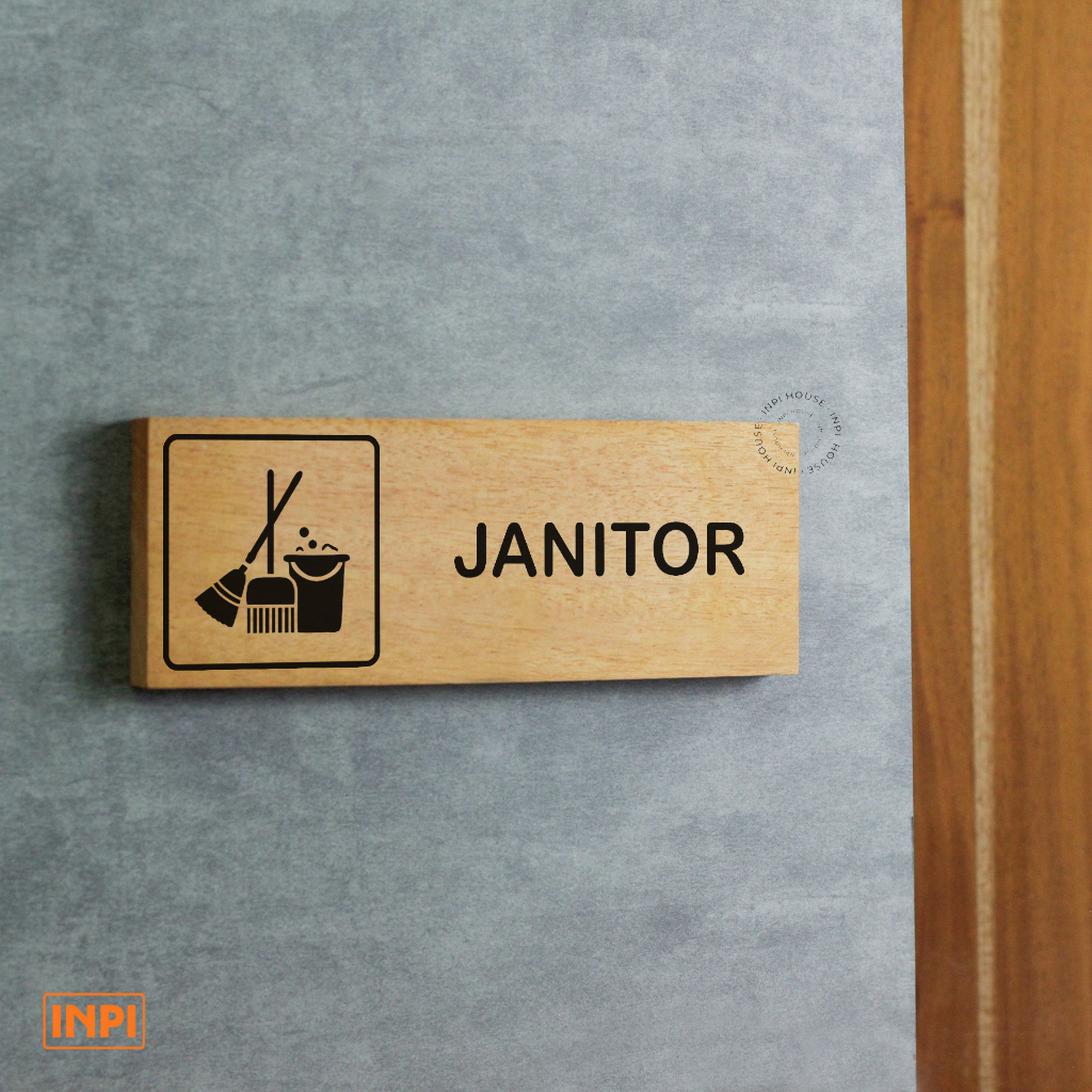 INPI HOUSE Signage Janitor Room - Room Sign Board for Cleaning Officers ...