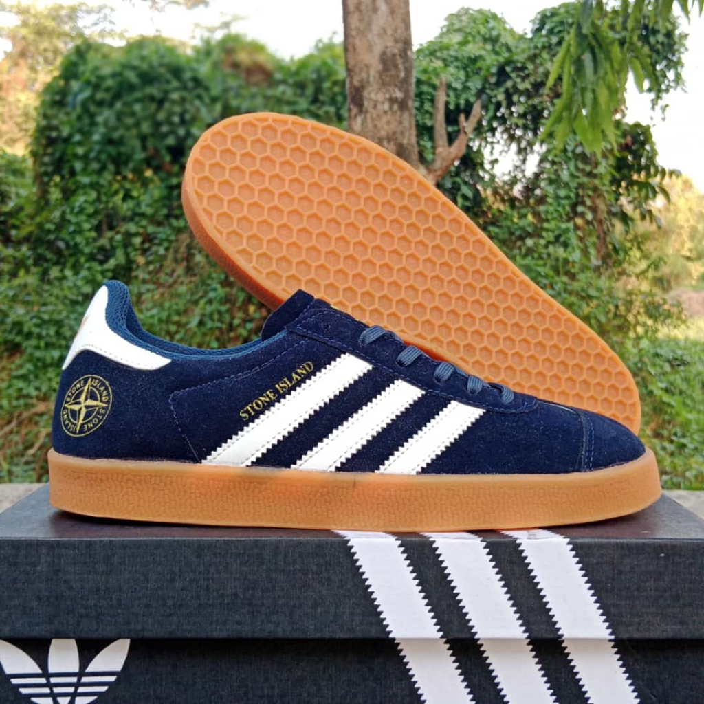 Men's SNEAKERS ORIGINAL ADIDAS GAZELLE X STONE ISLAND NAVY PREMIUM/Men
