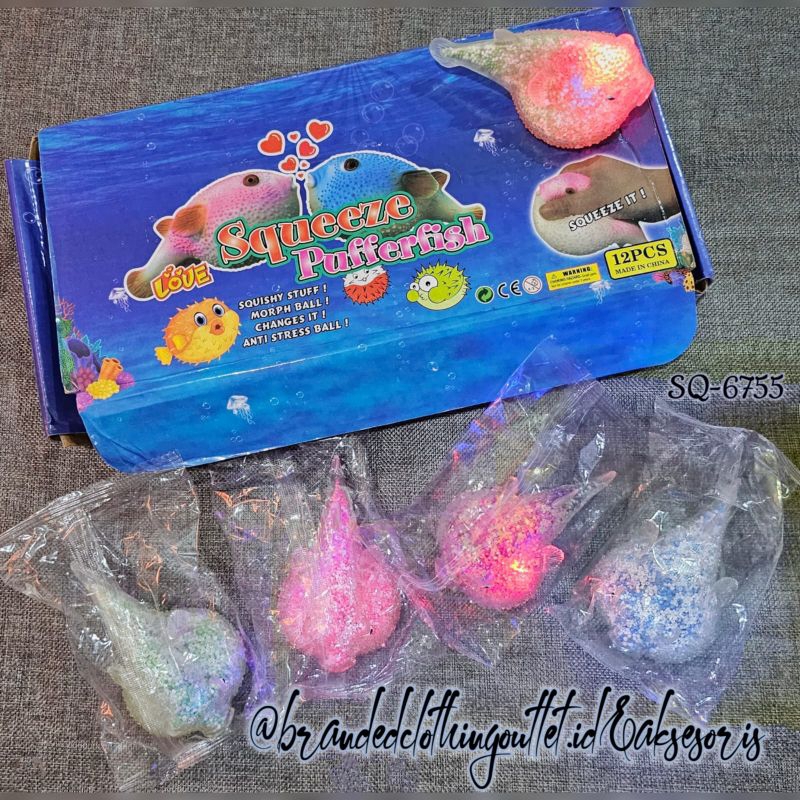 Squishy JELLY GLITTER LED/ANTI STRESS LED FISH SQUISHY/Animal SQUISHY ...